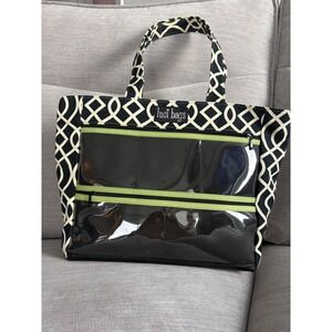 Luci Bags Black Cream Trellis Display Tote Bag Clear Pocket Direct Sales Lime